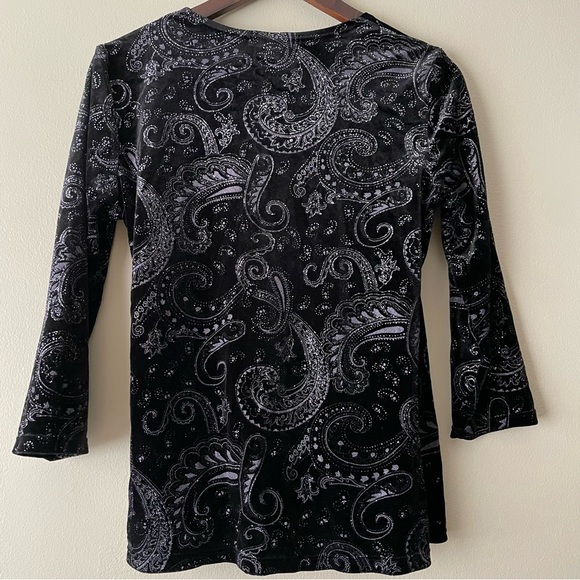 Notations Velvet Wrap Top Women’s S 90s Y2K Whimsigoth - Picture 2 of 5